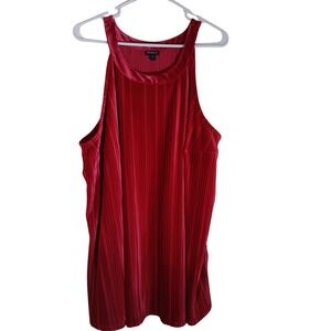 Torrid Red Velvet Sleeveless Pleated Swing Tank Top Women's Plus Size 3
